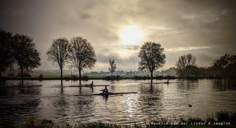 Rowing on Amstelriver, 2022, Nature photography by Maurice van der Linden